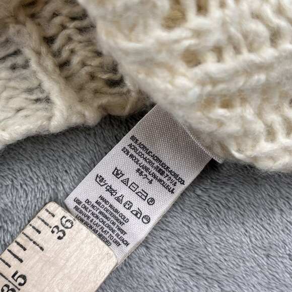 Free People Sweater Women XS Textured Knit Pullover Boho Ribbed Wool Sheer Chic - Picture 4 of 10